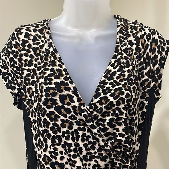 NWOT Almost Famous Leopard Bodysuit leotard with snaps.  Size L large 12/14 - Picture 2 of 11